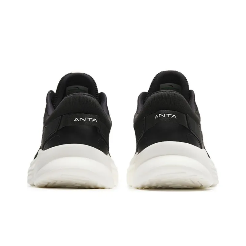Anta Shock Absorbers With Slip Resistant Features Low Top Casual Running Shoes Women's Black White-3