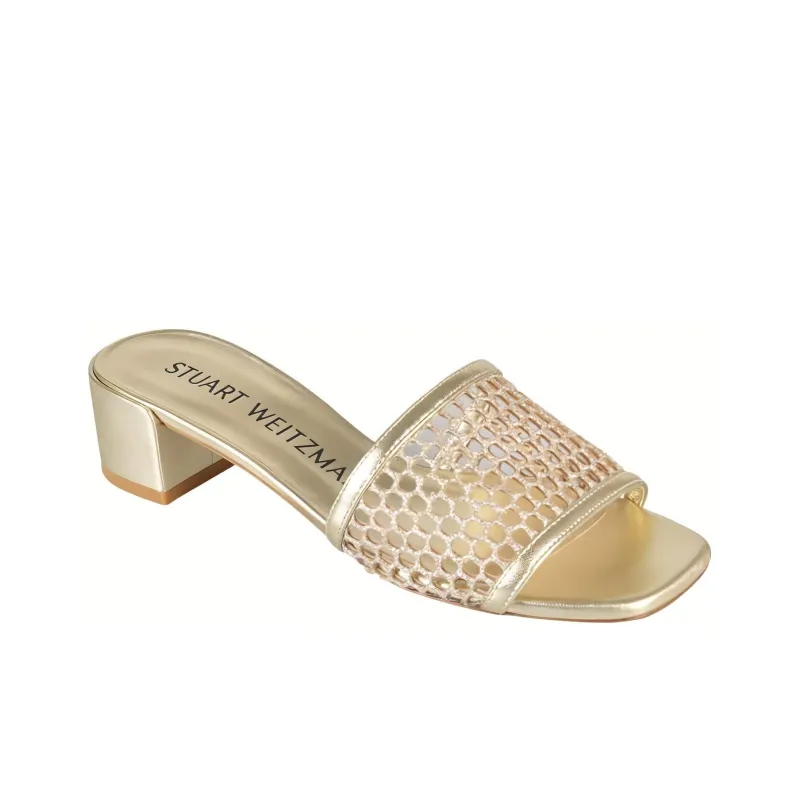 Stuart Weitzman/SW Cayman Slide Slippers Women's Gold-2