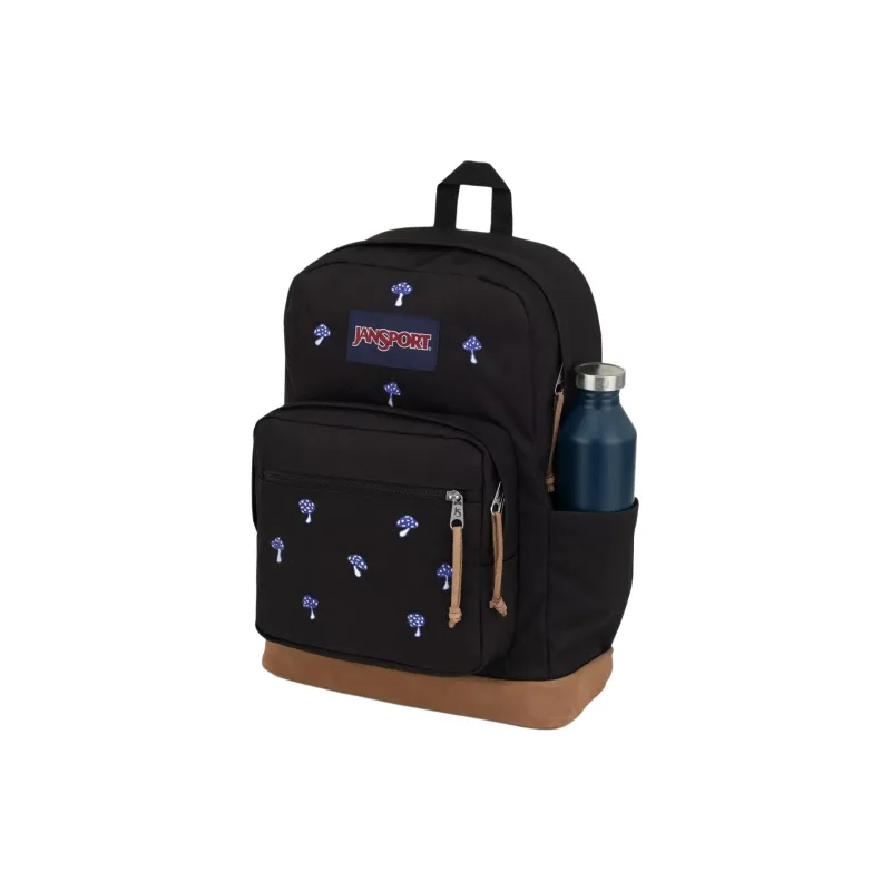 JanSport Suede Backpack Unisex Embroidered Mushroom Black-3