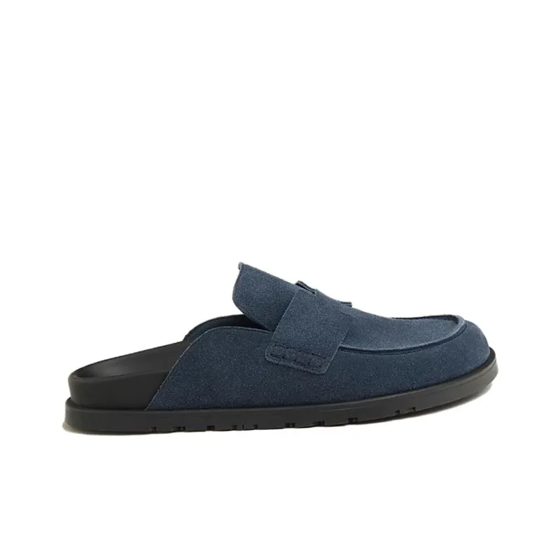 HERMES Go Wrap toe Slippers Men's Blue-1