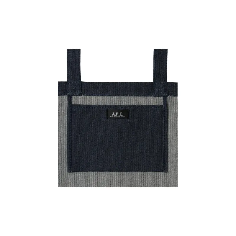 Y 3 Cotton With Polyurethane Tote Bag, Shopping Bag, Handbag Unisex Indigo-2