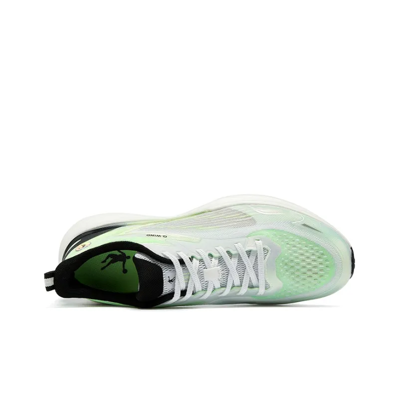 QIAODAN Uh huh Running Shoes Men Low Top Jordan White/Glacier Blue-4
