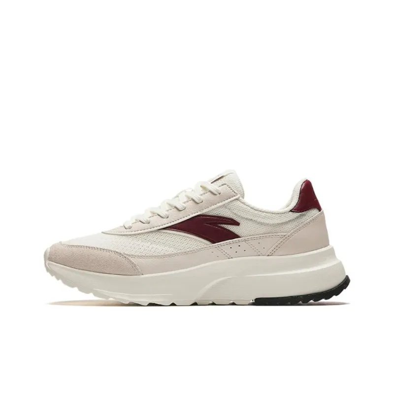 Anta Cushioning Slip Resistant Low Top Casual Shoes Women's White Red-0