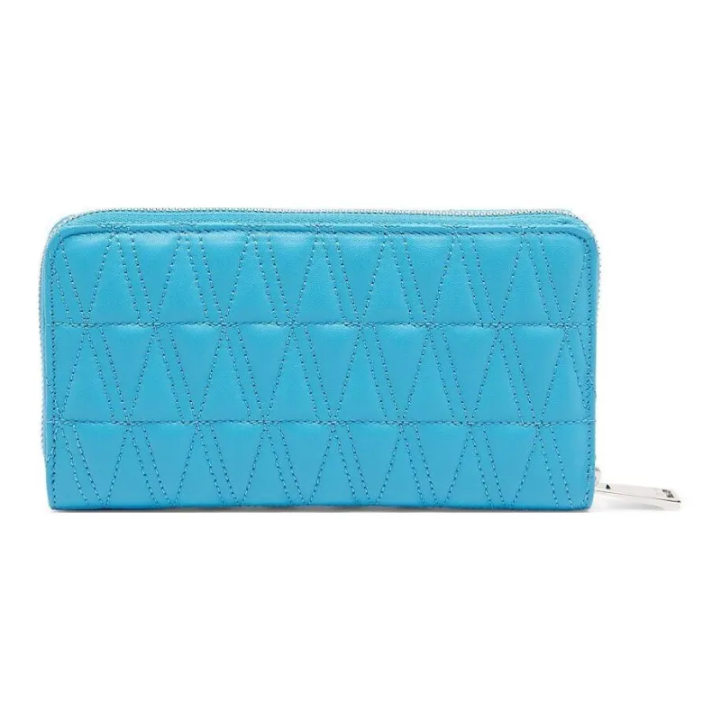 VERSACE Leather Wallet Women's Mediterranean Blue-1
