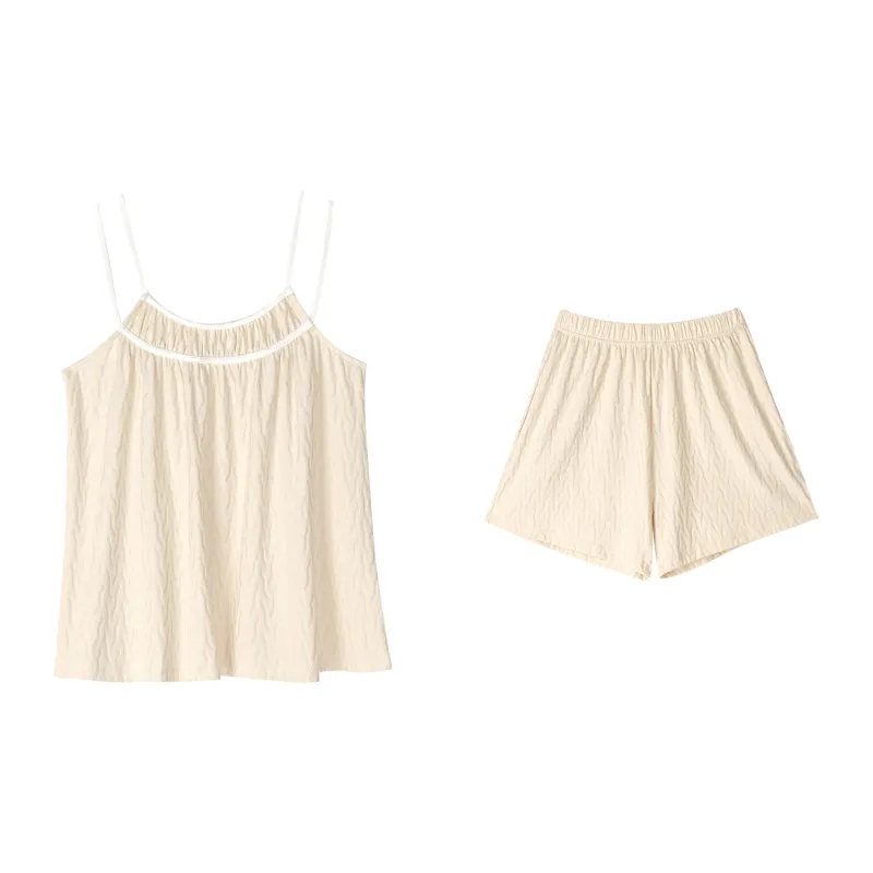 XUANZHITING Pajama Set Women's Light Apricot-0