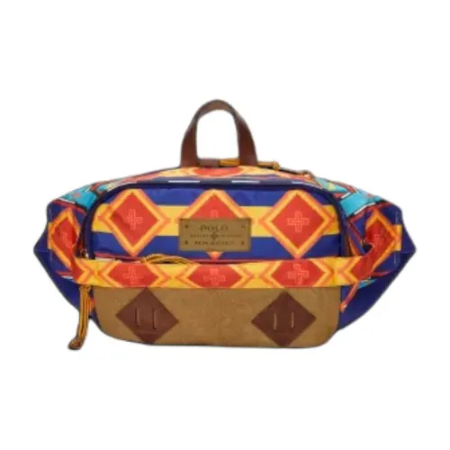 Polo Ralph Lauren Naiomi Glasses Collaboration Fabric Cow Leather Patchwork Fanny Pack Men's Multicolor