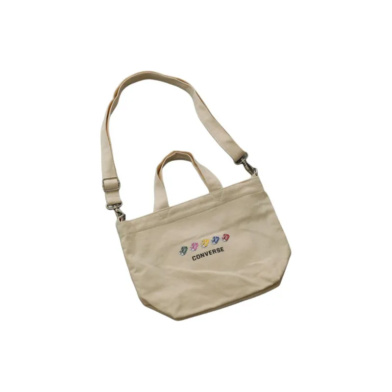 Converse Polyester With Cotton Tote Bag Shopping Bag Shoulder Bag Handbag Unisex Black/White-6