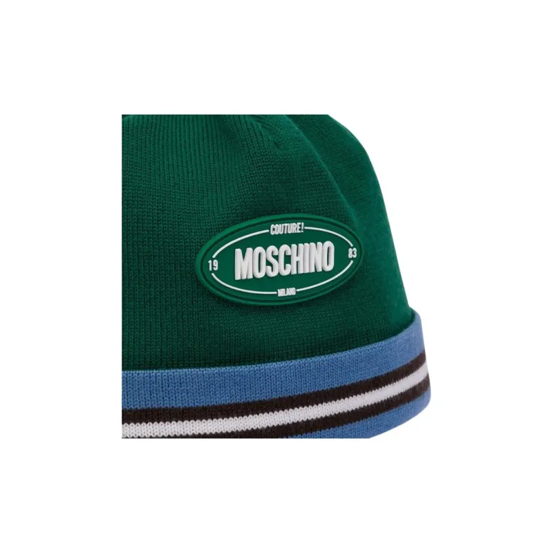 MOSCHINO Logo appliqué Virgin Wool Beanie-2