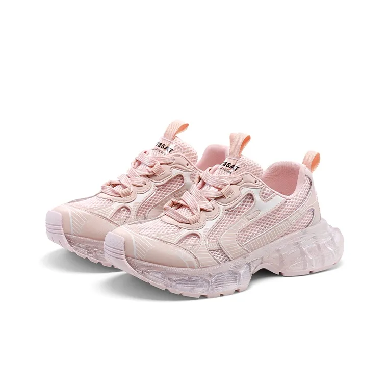 ST&SAT Chunky Sneakers Women's Low Top White/Pink/Blue-7