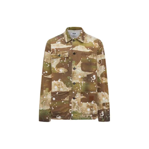 MSGM Jackets Men Army Green