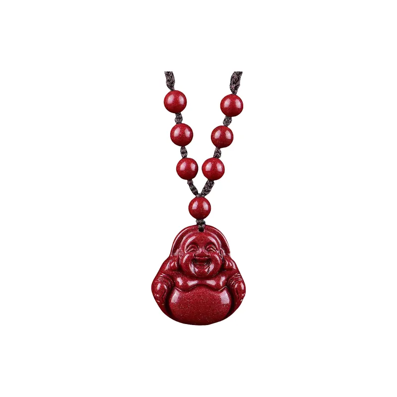 Lingxiang Yurun Reconstructed Cinnabar Jade Necklaces Unisex-0