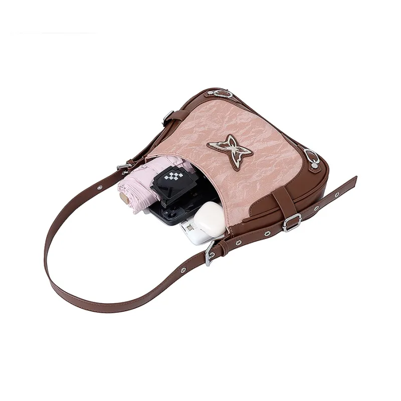 NATTY PU Small Square Bag Shoulder Bag Medium Size Women's Pink/Black/Silver-37