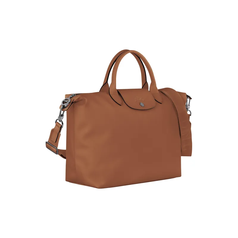LONGCHAMP Le Pliage Xtra Cow Leather Dumpling Bag, One Shoulder Crossbody, Portable Large Size Women's Cognac Brandy-2