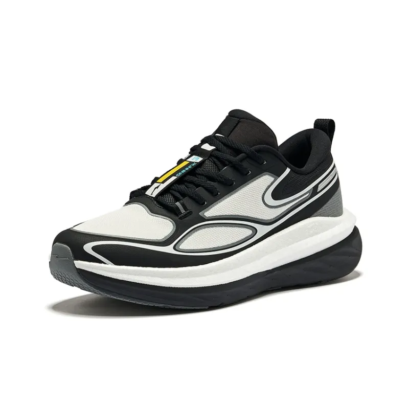 Erke Cushioning Wear-Resistant Low-Top Running Shoes Men's Microcrystal White/Jet Black-2