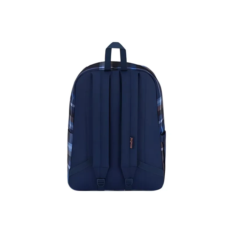 JanSport Recycled Polyester Backpack Unisex Plaid Marine Blue-6