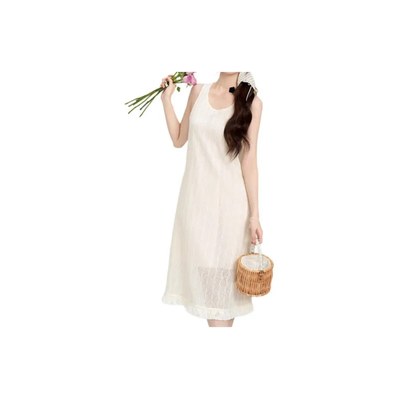 Emodues Sleeveless Dress Women's Apricot-1
