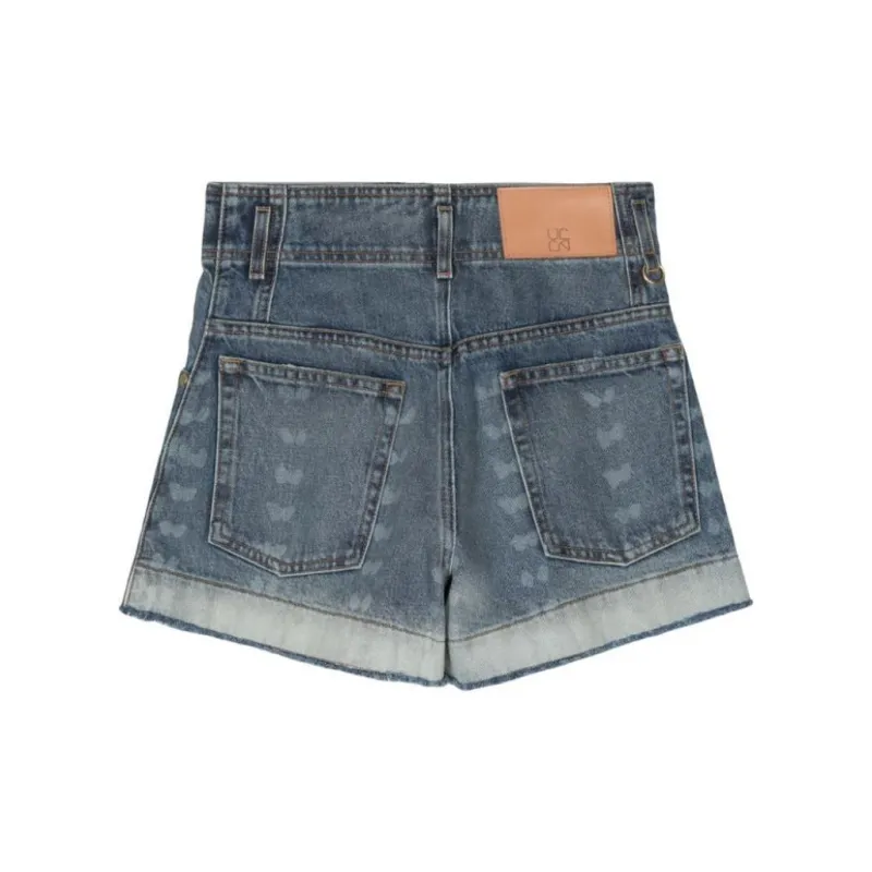 Ulla Johnson Butterfly print Denim Shorts-1