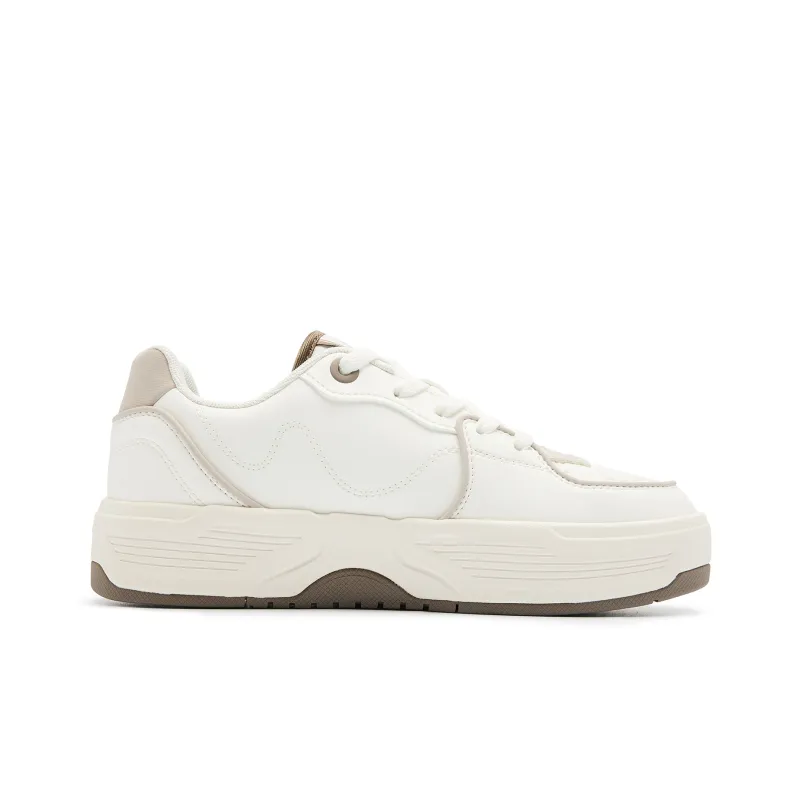 QIAODAN Slip-Resistant Balanced Lightweight Low-Top Skateboard Shoes Women's Ivory Mist-1
