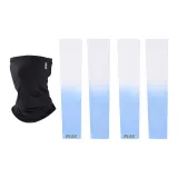 2 Pack Sky Blue Cooling Arm Sleeves+Black Face Masks