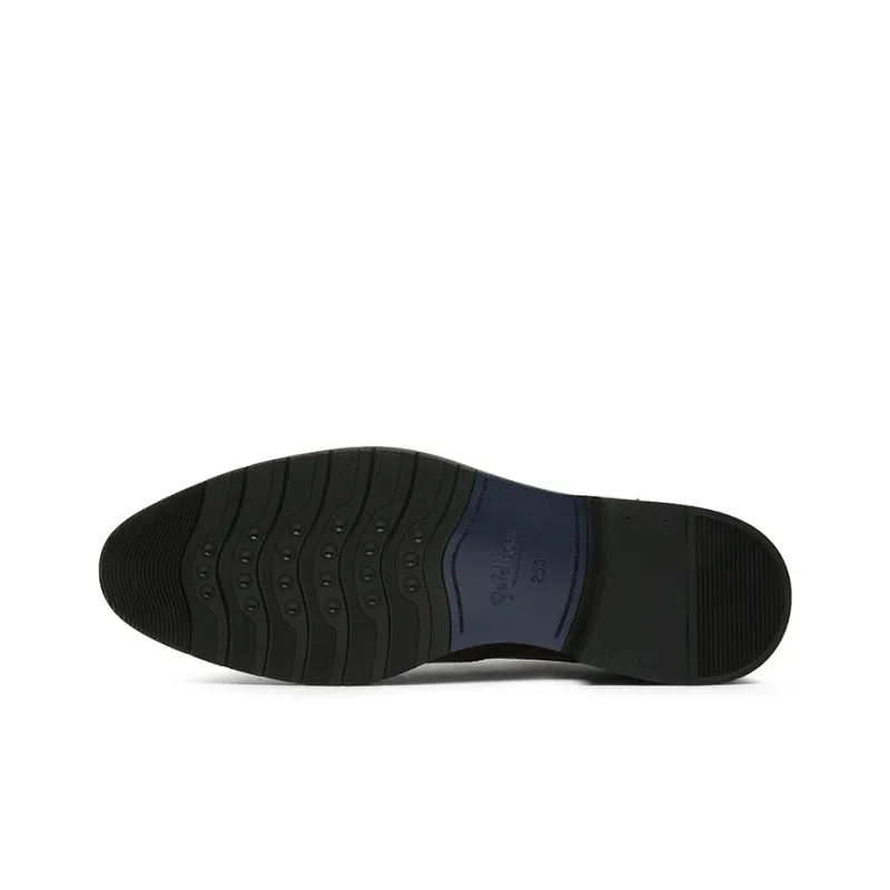 GOLDLION Dress Shoes Men Low Top Light Brown/Black Gray-4