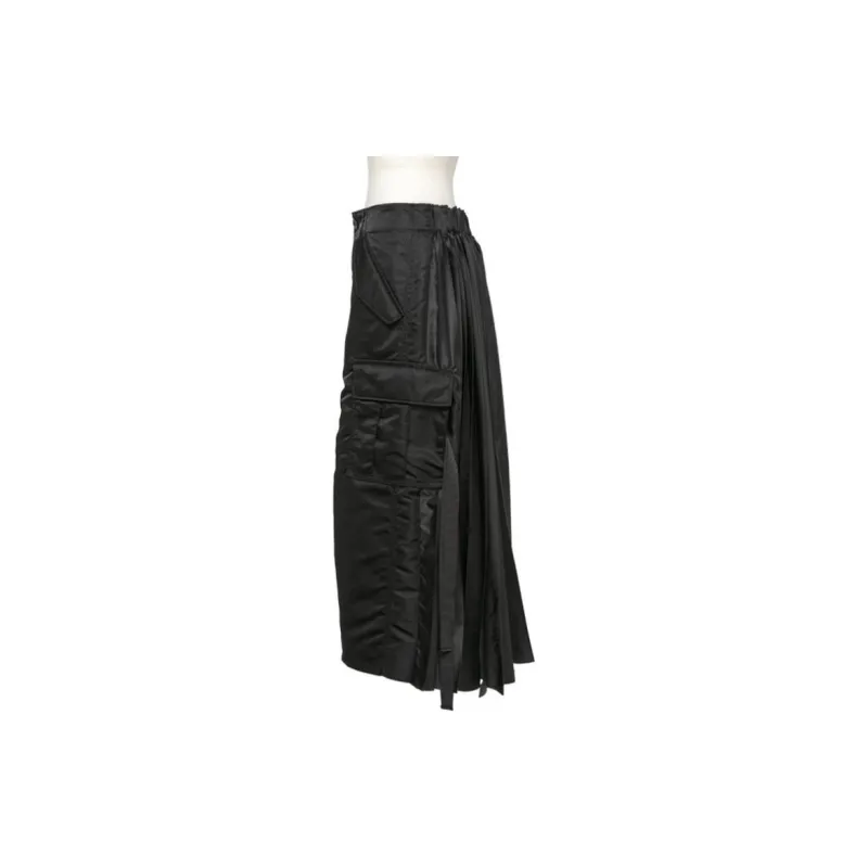 Sacai Pleated Gathered Mid Rise Skirt-2