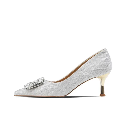 BOSSSUNWEN High Heels Women's Silver