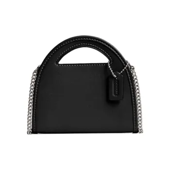 COACH Top Handle Gloves Made Of Tanned Leather Card Holder Mini Women's Black
