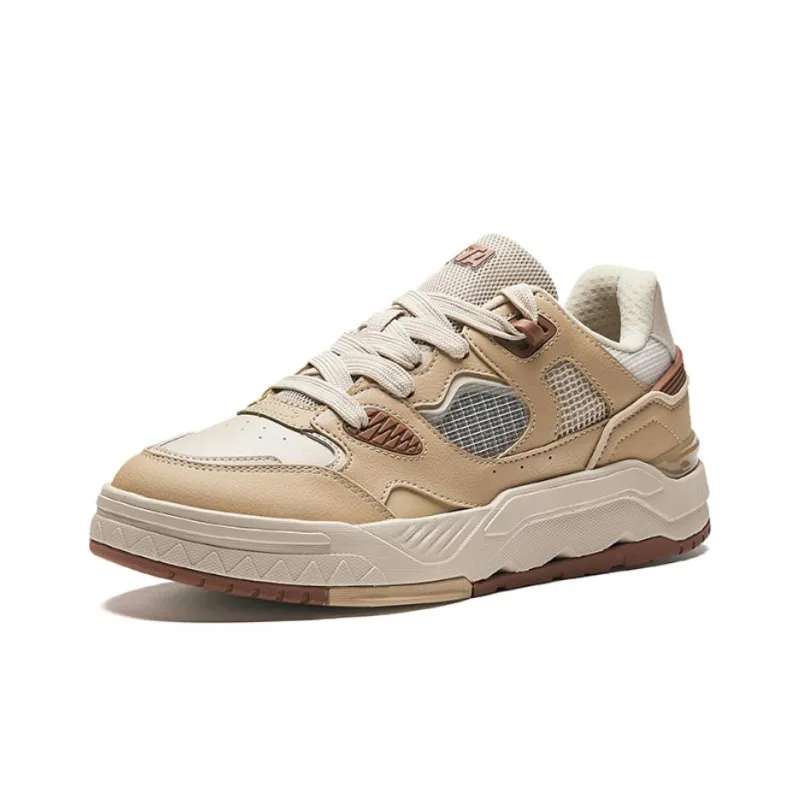 Anta Anti-Slip Wear-Resistant Low-Top Skateboard Shoes Men's Beige Brown-1