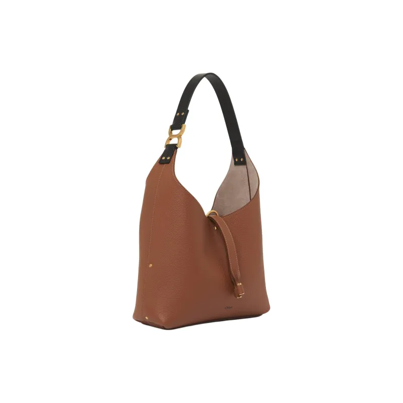 Chloe Marcie Grained Calfskin Handbag Shoulder Bag Women's Tan-1
