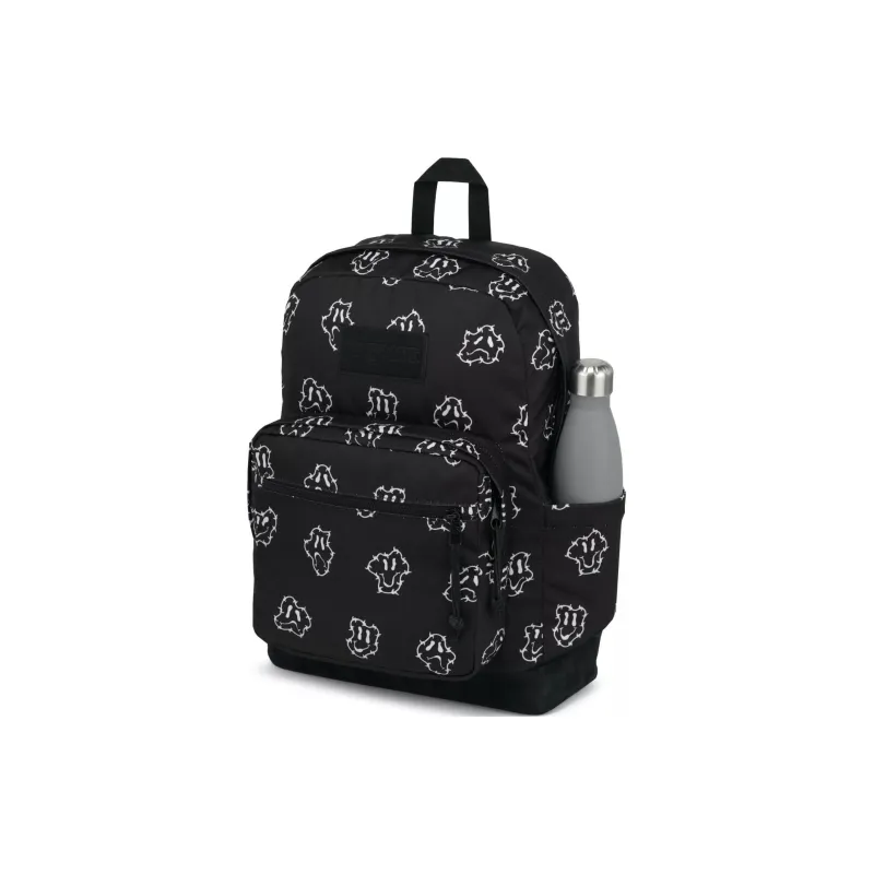 JanSport Suede Backpack Unisex Black & White-5
