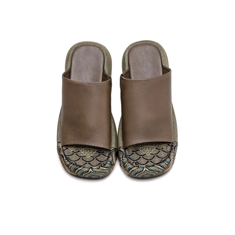 Jay Slide Slippers Women's Coffee/Khaki/Black-7