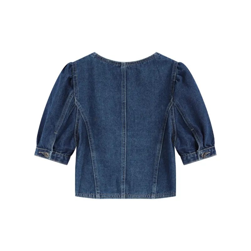 Garbege Denim Jacket Women's Blue-1