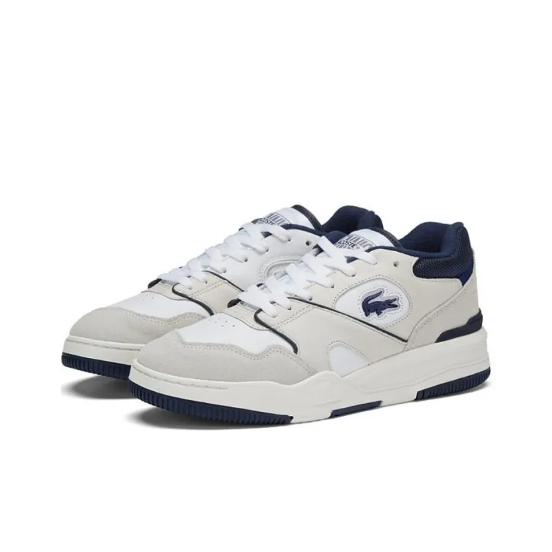 LACOSTE Low Top Skateboard Shoes Men's White Blue-2