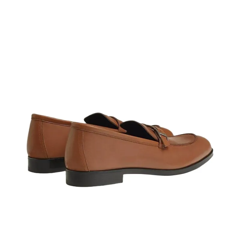 HERMES Monterey Loafers Men's Brown-4