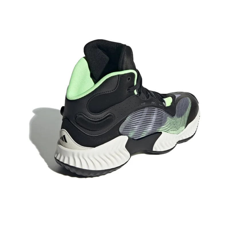 Adidas PRO VENTILATE Cushioned Slip Resistant Mid Top Basketball Shoes Unisex Black White Green-2