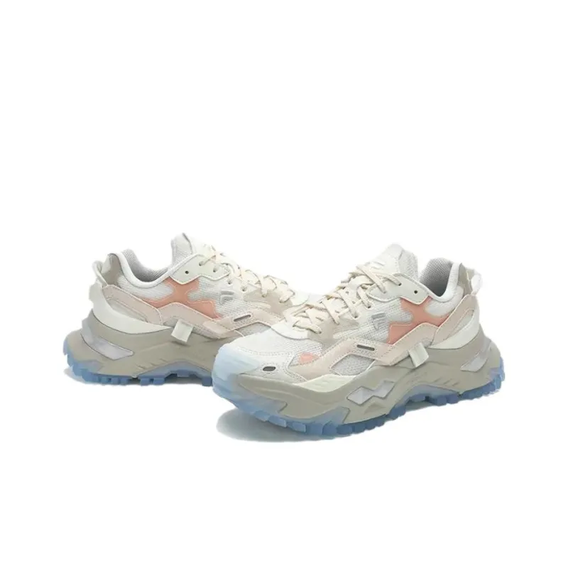 FILA FUSION BIANCO Anti Slip Wear Resistant Low Top Running Shoes Women's White Pink-3