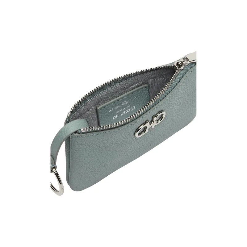 FERRAGAMO Leather Wallet Women's Green-3