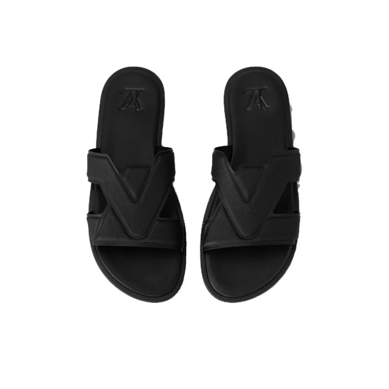 LOUIS VUITTON Oasis Slide Slippers Men's Black-4