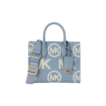 MICHAEL KORS Mirella Cow Leather Tote Shopping Bag Handbag Shoulder Bag, Crossbody Bag Small Size Women's Light Blue