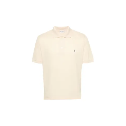 SAINT LAURENT Polo Shirts Men Light Yellow