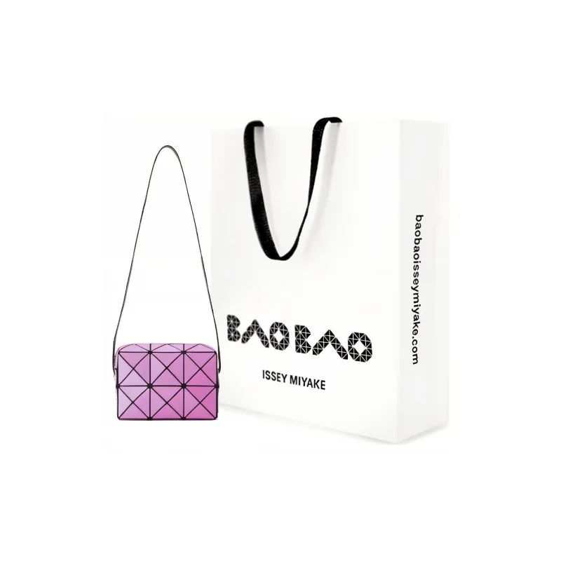 ISSEY MIYAKE Cuboid PVC Small Square Bag Shoulder Bag Crossbody Bag Unisex Rouge Pink-4