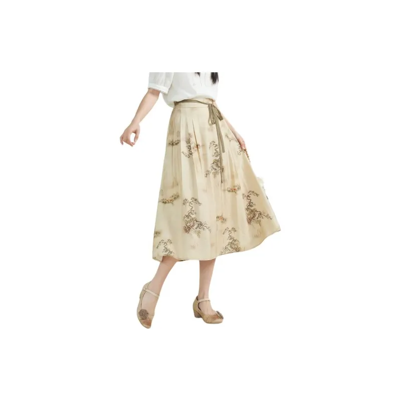 ZIHAN Casual Long Skirt Women's Khaki-2