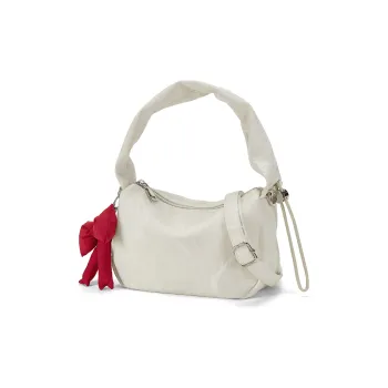 CORALDAISY Synthetic Leather Shoulder Bag, Crossbody Bag, Handbag, Shoulder Bag Women's Crescent White