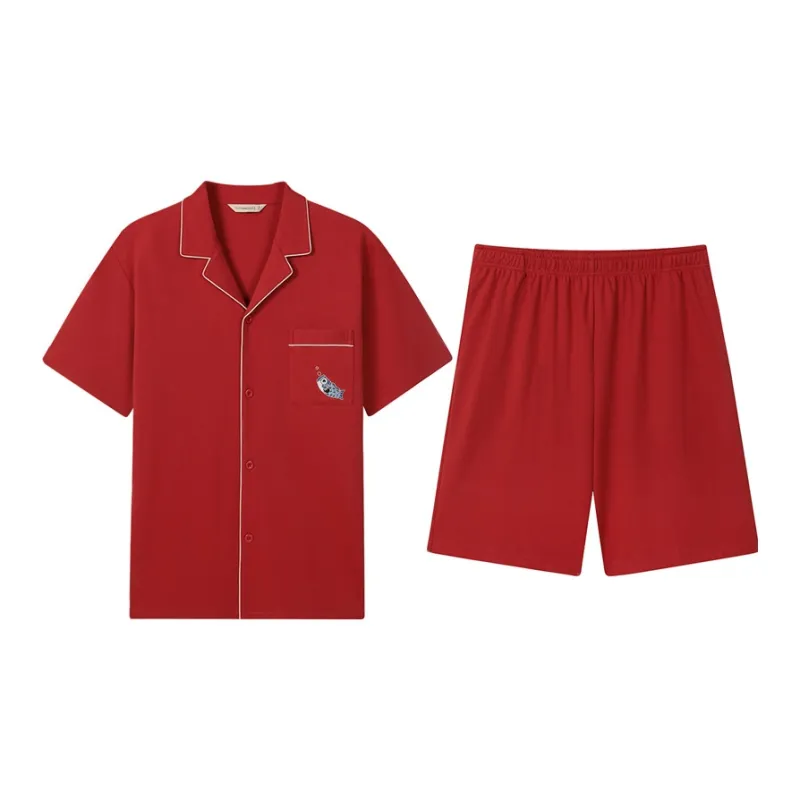 AUTUMNDEER Pajama Set Women's Tomato Red-0
