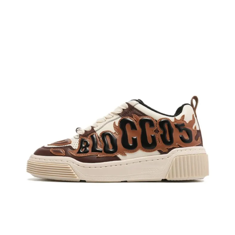BLOCCO5 Low Top Skateboard Shoes Unisex Brown-0