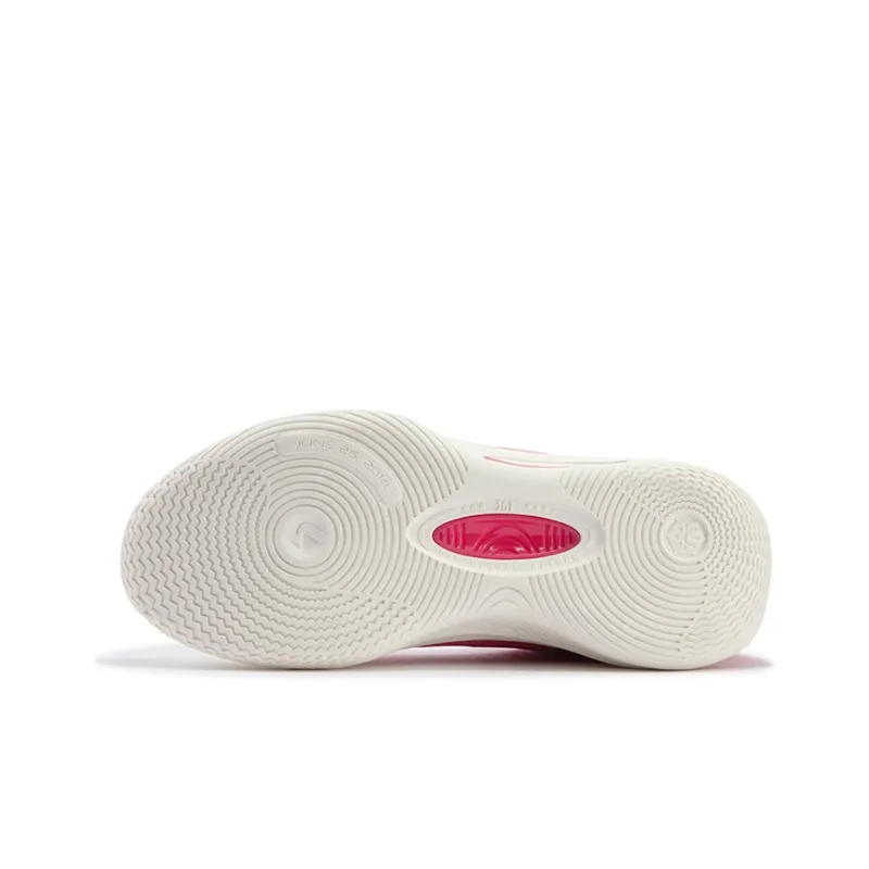361° Zen TEAM Beetroot Latte Cushioning Anti-Slip And Wear-Resistant Low-Top Basketball Shoes Men's White Red-4