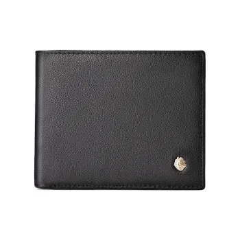 Old Man's Head Top Grain Cow Leather Fashion Multiple Card Slots Money Clip Card Holder Regular Men's Black/Coffee