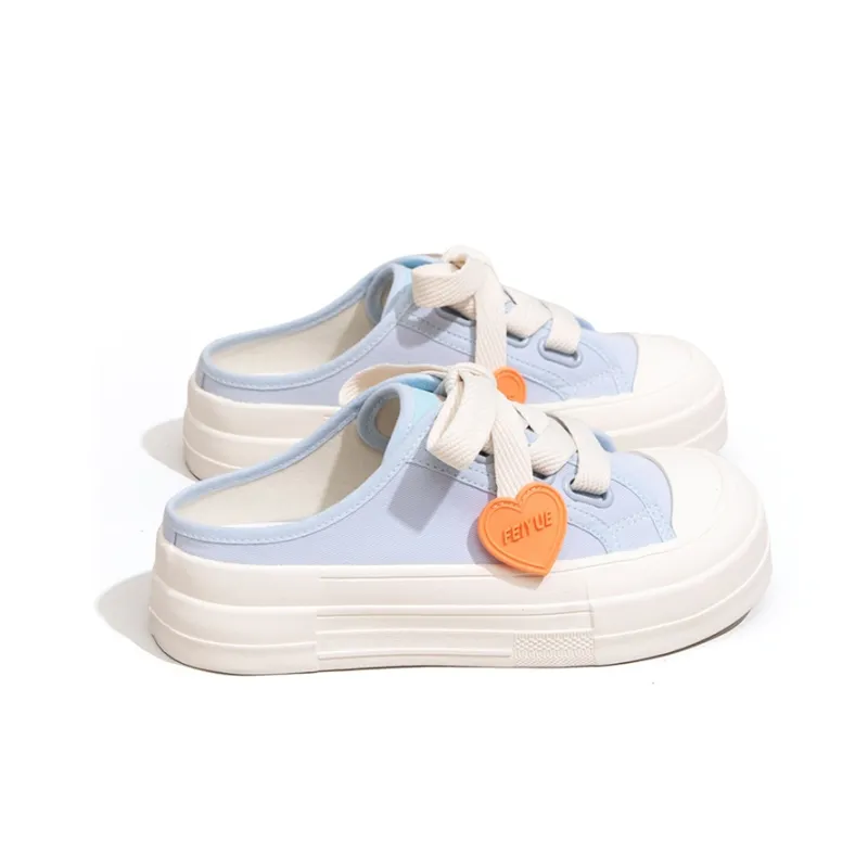 Feiyue TPR Sole Rubber Sole Abrasion Resistant Slip Resistant Wrap toe Slippers Women's Light Blue-1