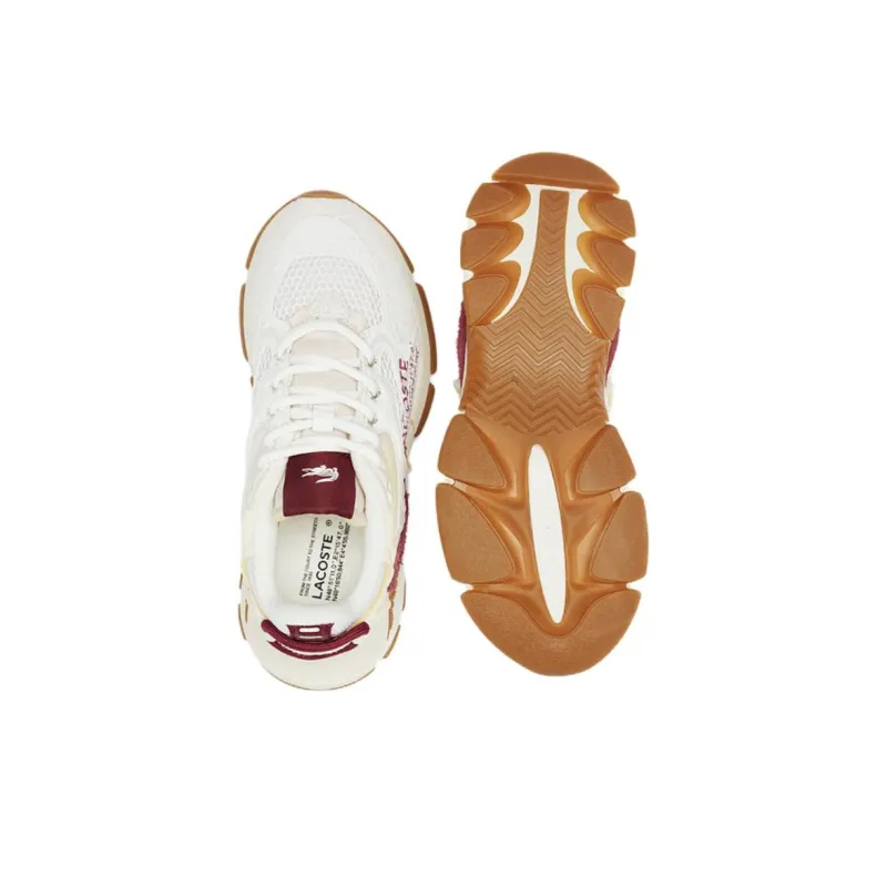 LACOSTE L003 Neo Non slip Lightweight Low Top Casual Shoes Women's White Red-4