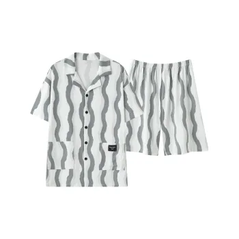 MIIOW Pajama Set Men's White Gray